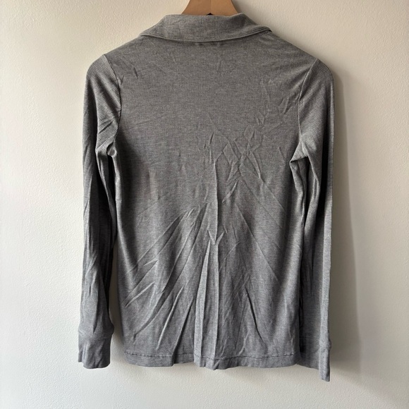 Skims Soft Lounge Heather Gray Ribbed Sleep‎ Top Size XXS - Picture 4 of 6